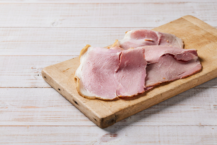 Portion of Premium Fire Roasted Sliced Ham