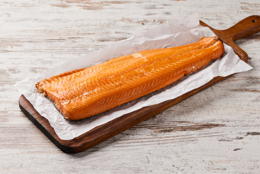 Fire Roasted Hot Smoked Salmon - Half or Whole